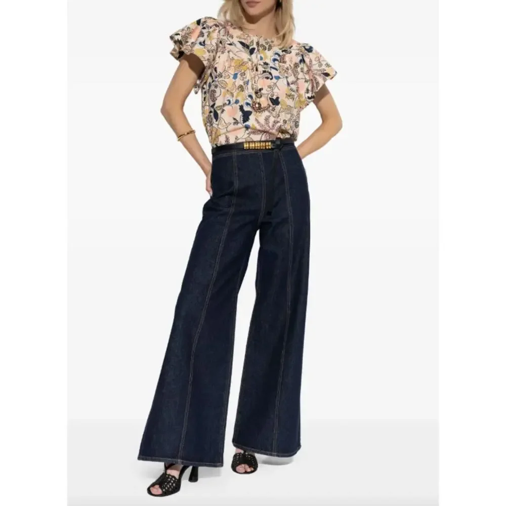 Ulla Johnson Perline Flutter Sleeve Floral Blouse Magnolia Size 0 NEW NWT - Picture 5 of 10